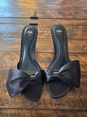 Zara Brown Bow Heels